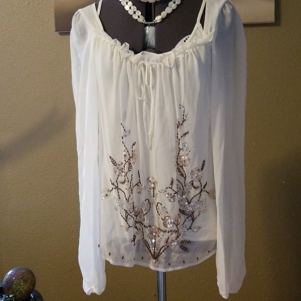 Silk peasant top